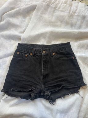 Levi's High-Waist Black Denim Cutoff Shorts